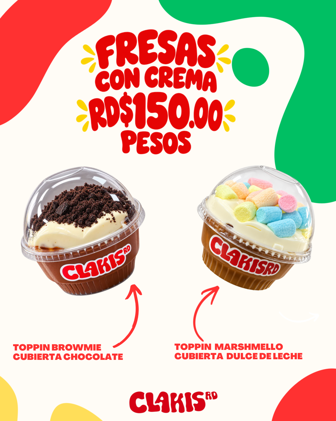 Fresas con crema oferta 6oz